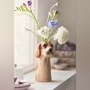 Anthropologie Blood Hound Ceramic Vase NWT